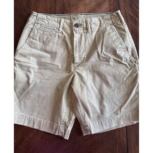 American Eagle Flex Shorts Men 28 Beige 8"” Inseam Stretch Khaki Classic Fit
